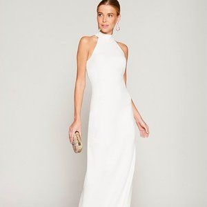 Belle Badgley Mischka Reese Halter Neck Crepe Side